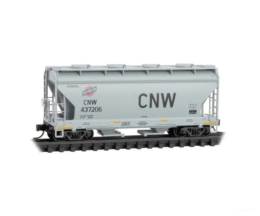 Micro Trains Line N 9200602 Acf 39’ 2-Bay Center-Flow Covered Hopper - Round Hatches Chicago &