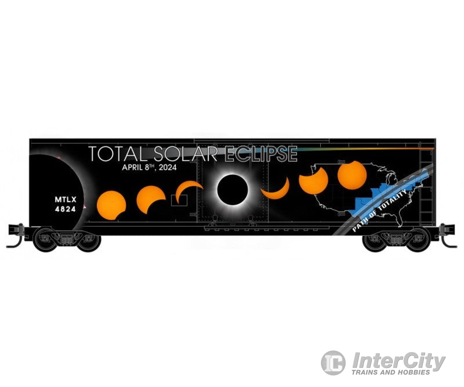 Micro Trains N 03800551 50’ Standard Boxcar Total Solar Eclipse 2024 Special Edition Car Freight