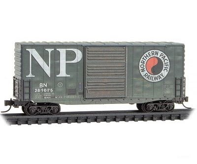 Micro Trains N 10144011 Pullman-Standard 40 Hy-Cube Boxcar - Ready To Run -- Northern Pacific Bn