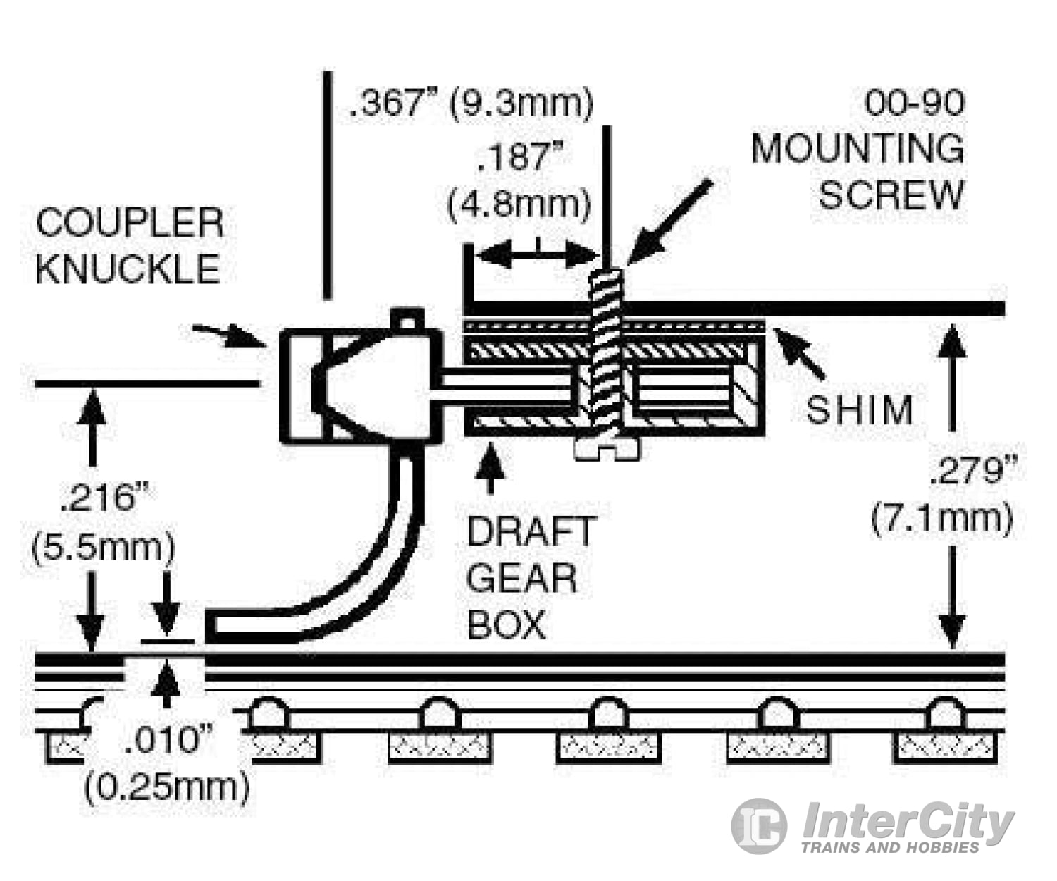 Micro Trains N 102006 Kato Coupler Conversion -- Fits Sd40 Medium Shank - Assembled 2 Pairs Couplers