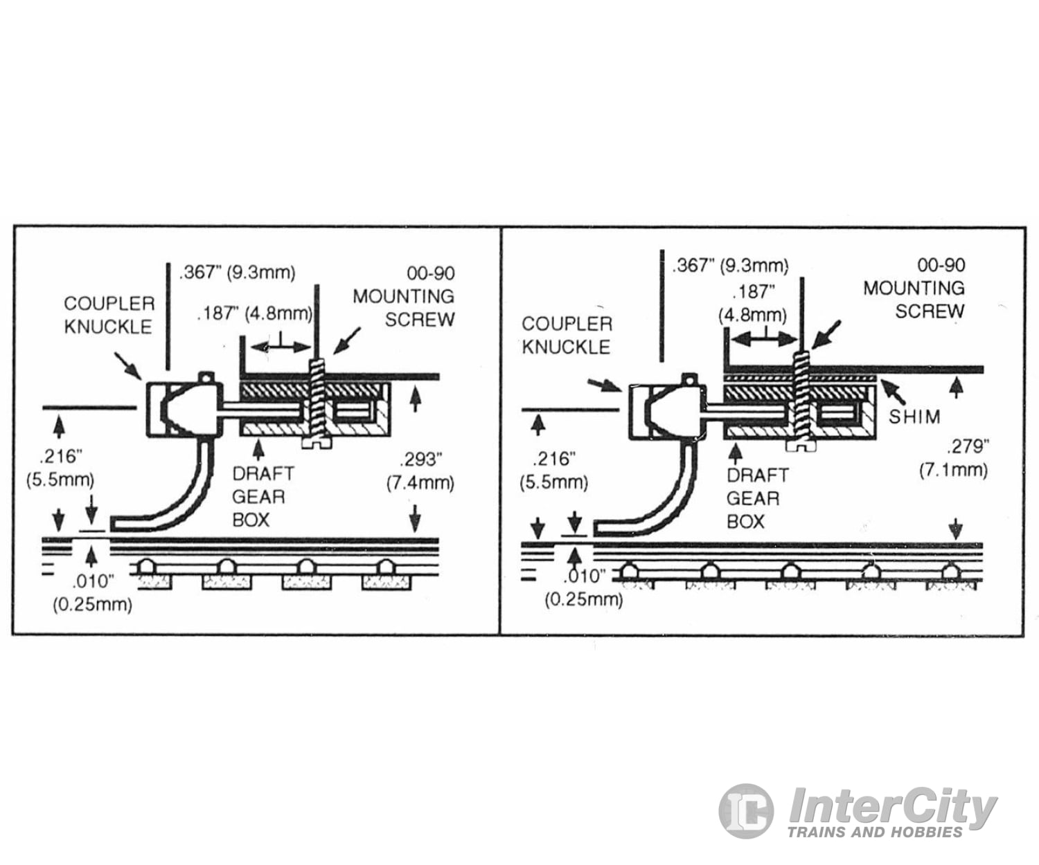 Micro Trains N 102007 Kato Coupler Conversion -- Fits Sd40 - Medium Shank Assembled (Brown) 2 Pair