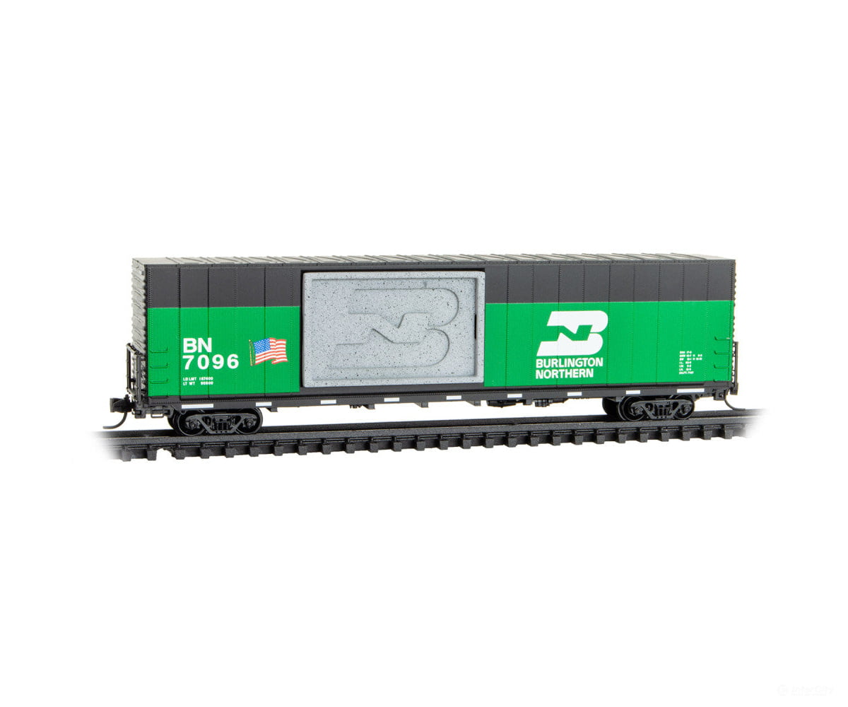 Micro Trains N 10200851 Modified 60’ Excess-Height Double-Plug-Door Boxcar - Ready-to-Run - Burlington Northern #7096