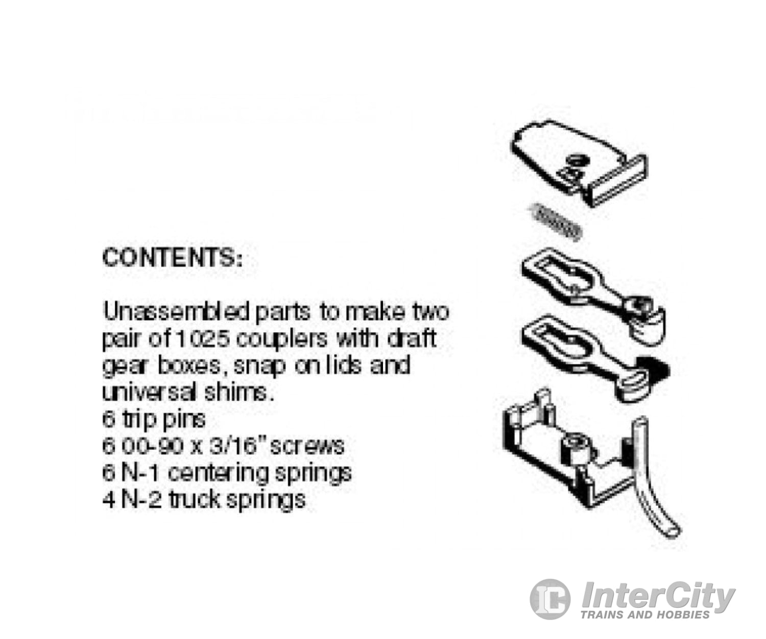 Micro Trains N 102011 Magne-Matic Coupler W/Body Mount Draft Gear 2 Pairs -- Kit Couplers & Trucks