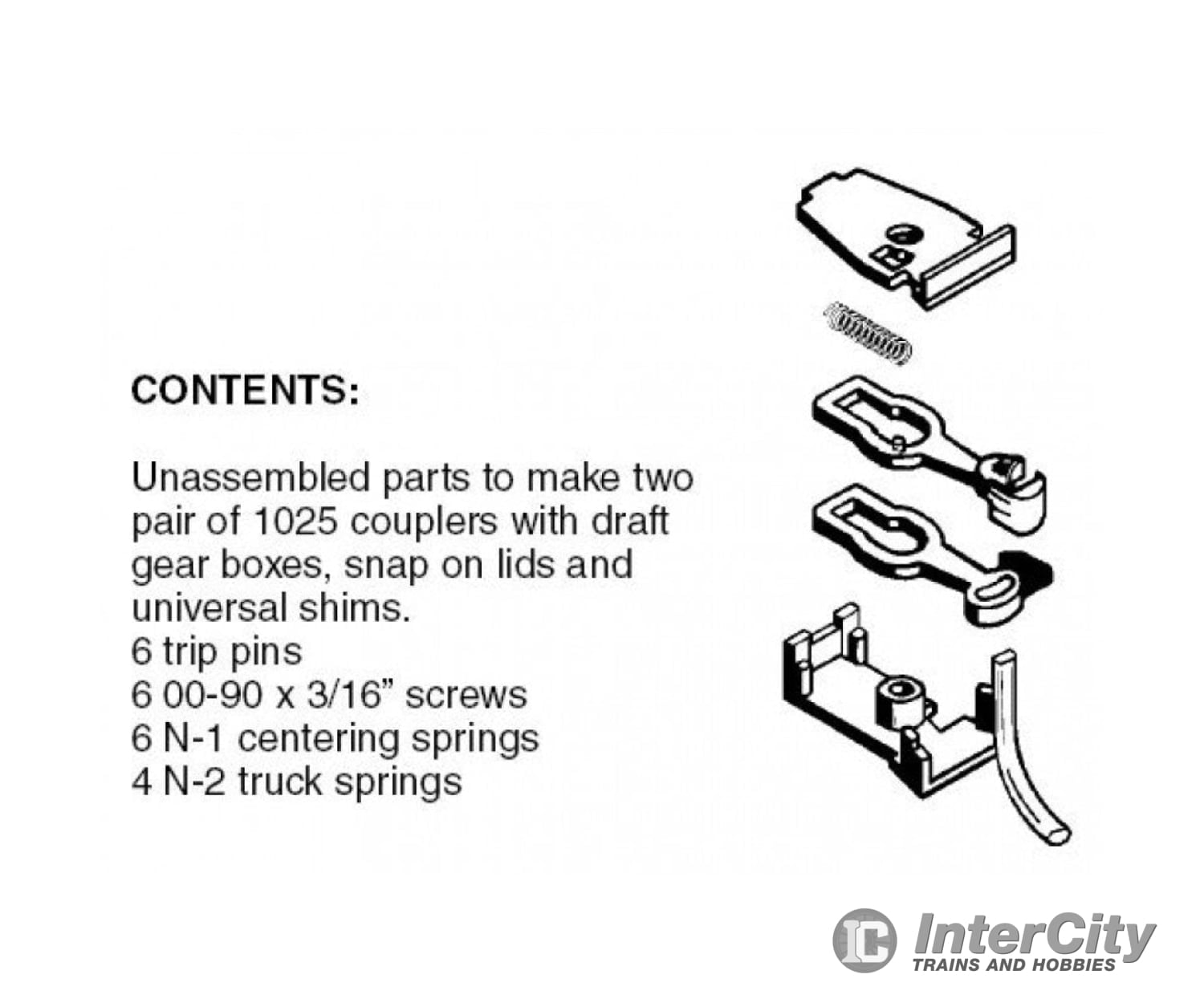 Micro Trains N 102012 Magne-Matic Coupler W/Body Mount Draft Gear - 2 Pairs -- Kit; Brown Couplers &