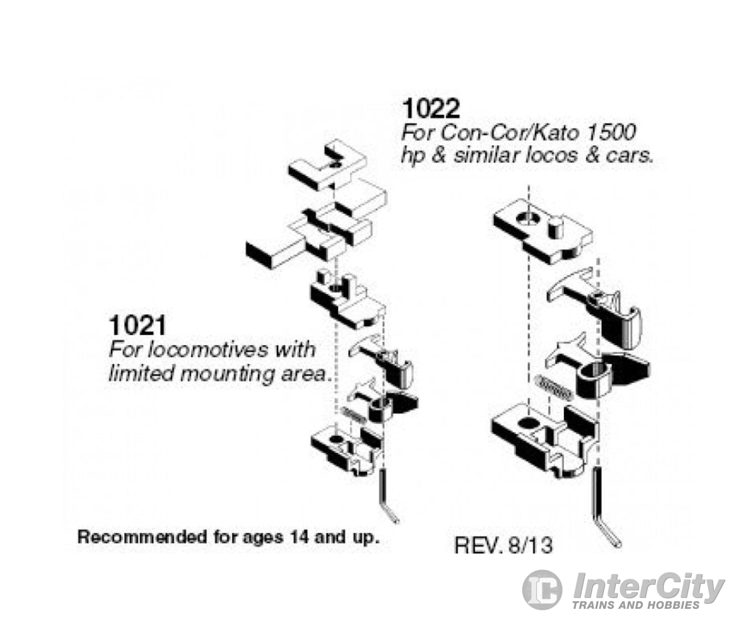 Micro Trains N 102021 Body Mount Couplers -- Low/Short Profile 2 Pairs & Trucks