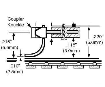 Micro Trains N 102052 Coupler Conversion - Assembled 2 Pairs -- For Kato Sd40-2 W/Underslung Short