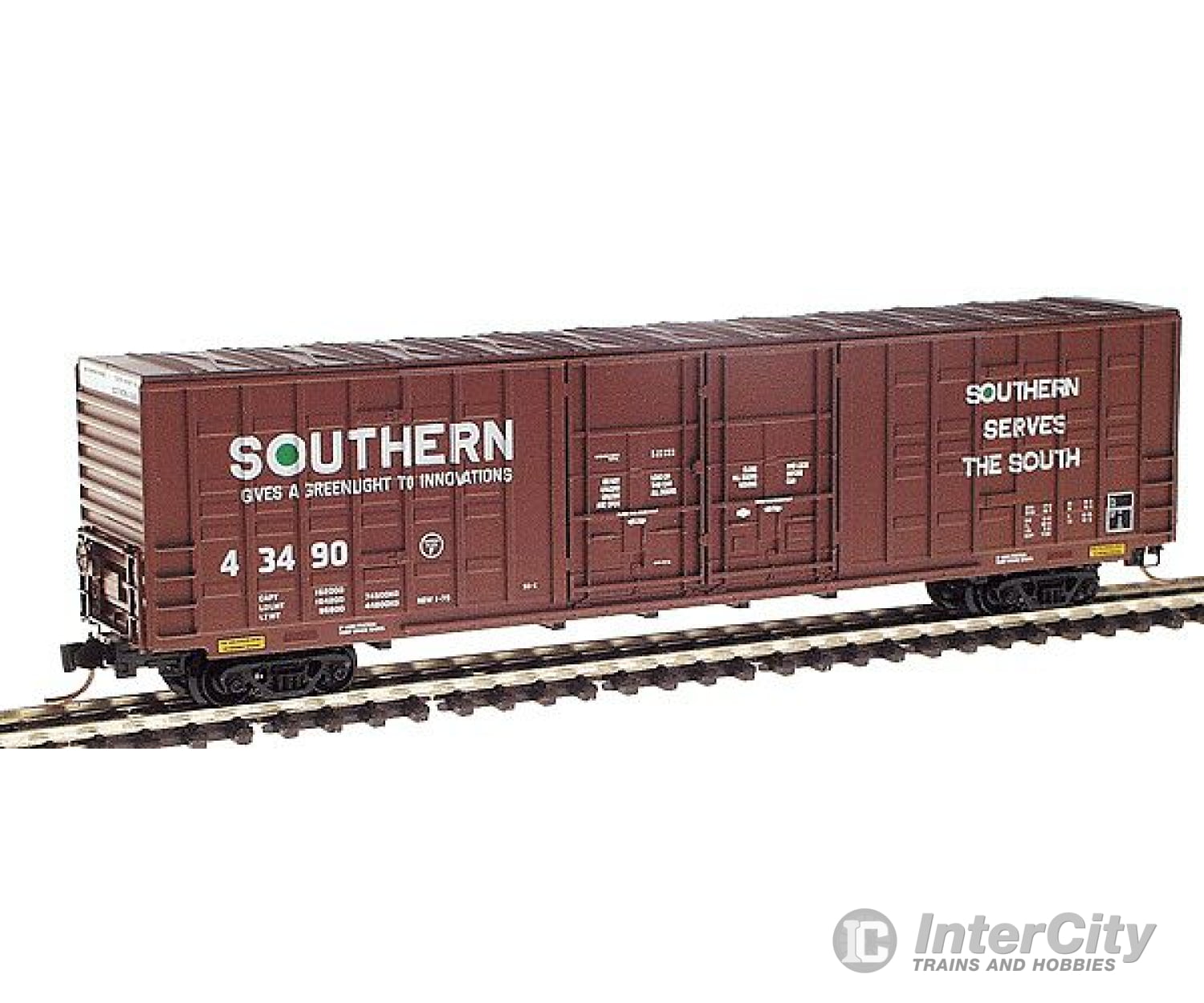 Micro Trains N 103080 60 Excess Height Double Plug Door Box W/Waffle Sides -- Southern Railway