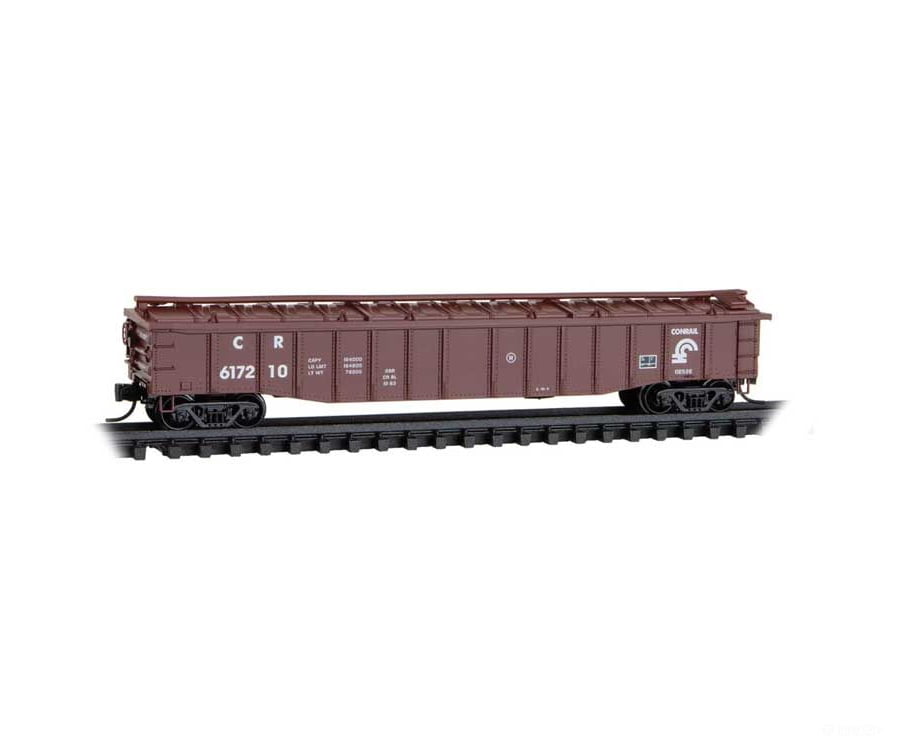 Micro Trains N 10600270 50’ Steel 14-Panel Covered Gondola W/Fixed Ends - Ready To Run Conrail