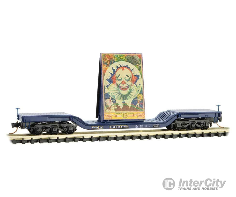 Micro Trains N 10900161 Heavyweight 6-Axle Depressed-Center Flatcar With Billboard Load - Ready To