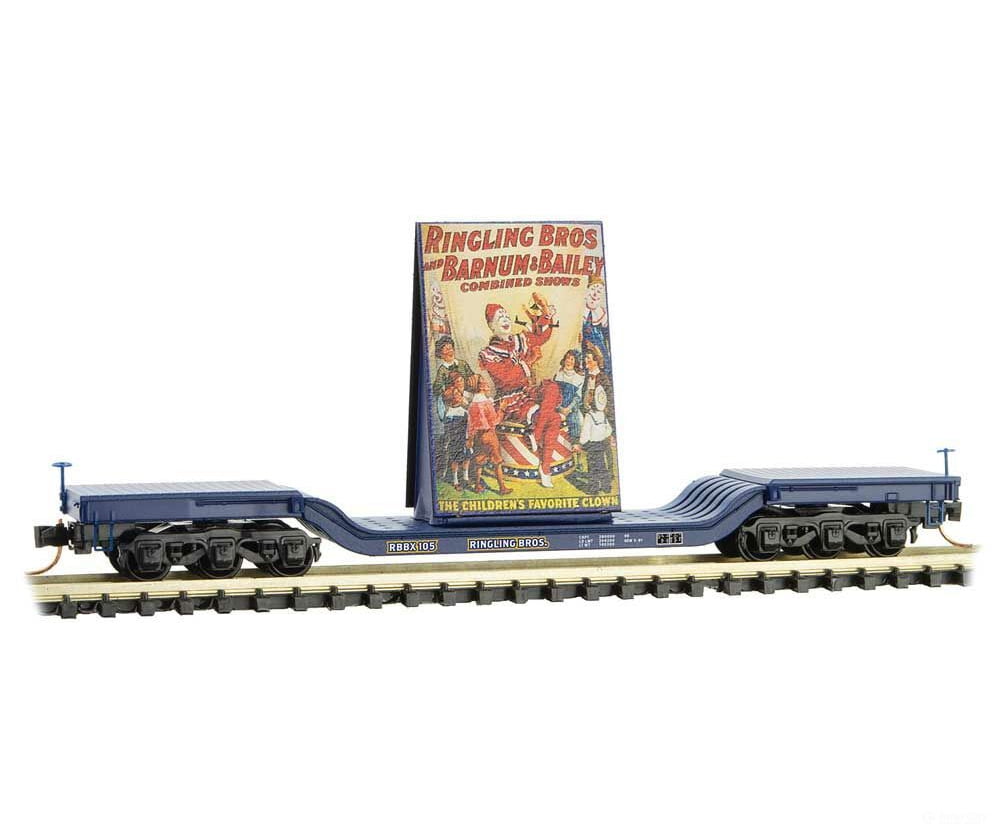 Micro Trains N 10900162 Heavyweight 6-Axle Depressed-Center Flatcar With Billboard Load - Ready To