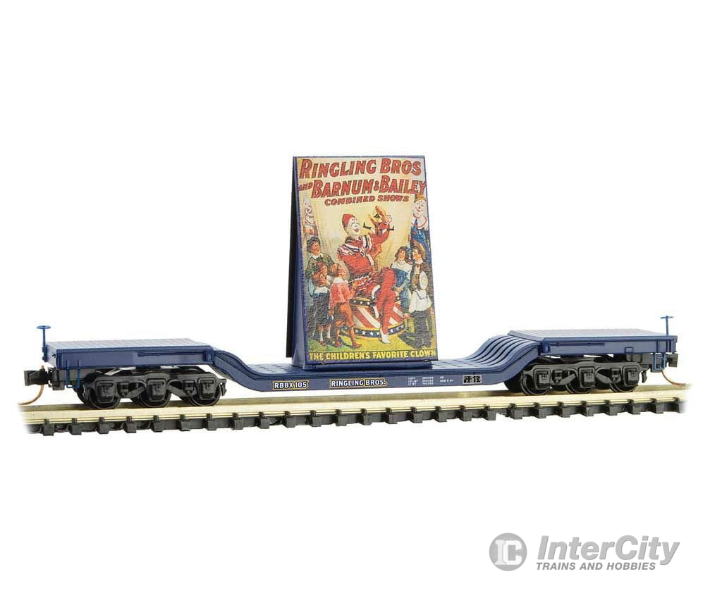 Micro Trains N 10900162 Heavyweight 6-Axle Depressed-Center Flatcar With Billboard Load - Ready To
