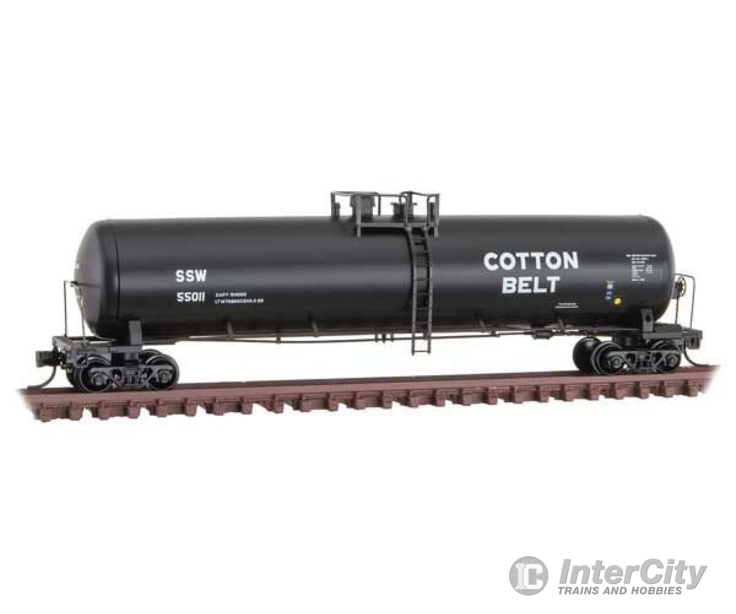 Micro Trains N 11000510 56 General-Service Tank Car - Ready To Run -- Cotton Belt Ssw 55011 (Black)