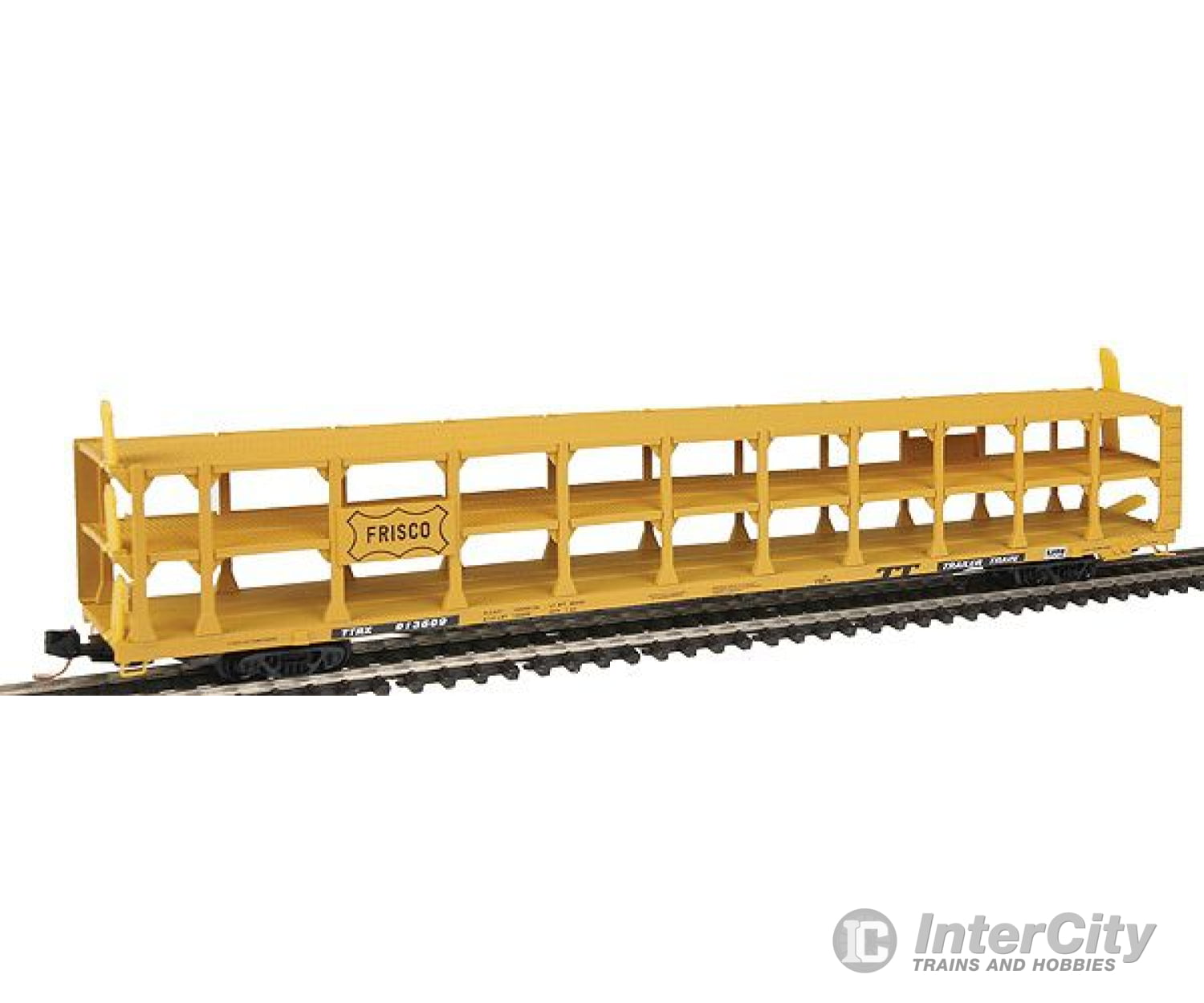 Micro Trains N 11200160 89 Tri-Level Auto Rack -- Frisco/Ttx #913609 (Yellow Black Logo And