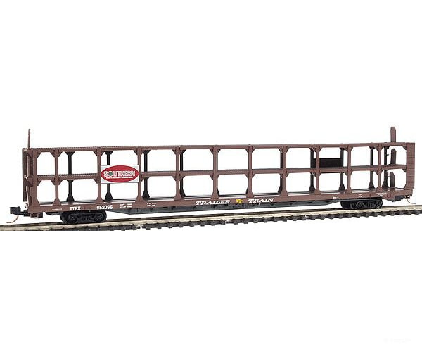 Micro Trains N 112010 89 Tri-Level Open Auto Rack -- Southern #962096 (Brown White Lettering; Ttx