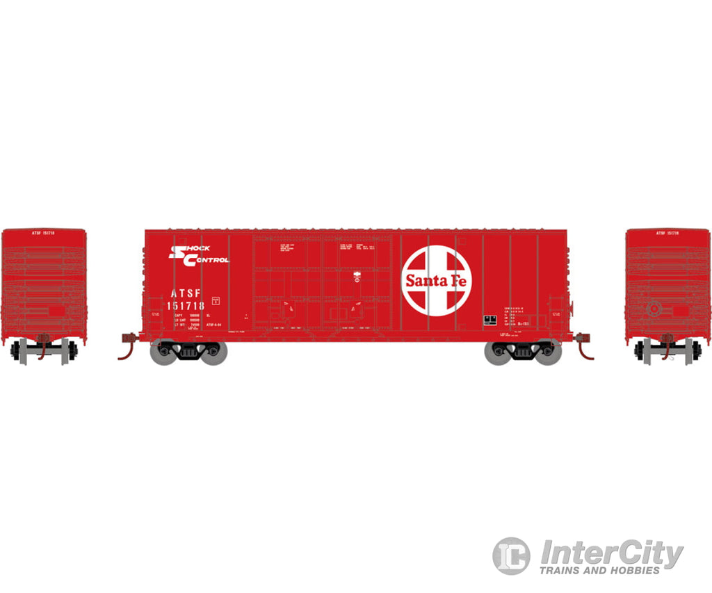 Micro Trains N 12200061 Greenville 60 Double-Door Boxcar W/41 3 Wheelbase - Ready To Run -- Santa Fe