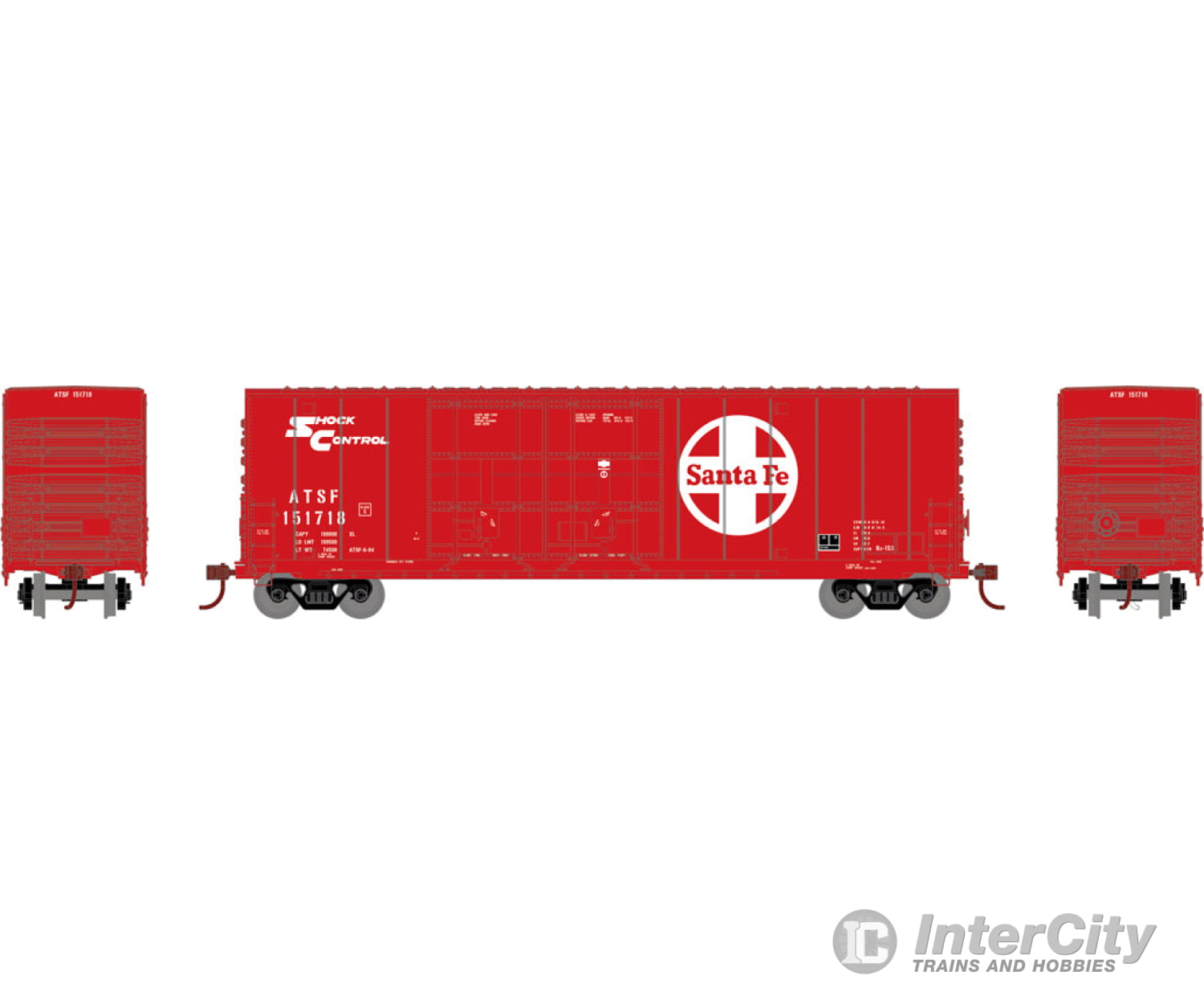 Micro Trains N 12200061 Greenville 60 Double-Door Boxcar W/41 3 Wheelbase - Ready To Run -- Santa Fe