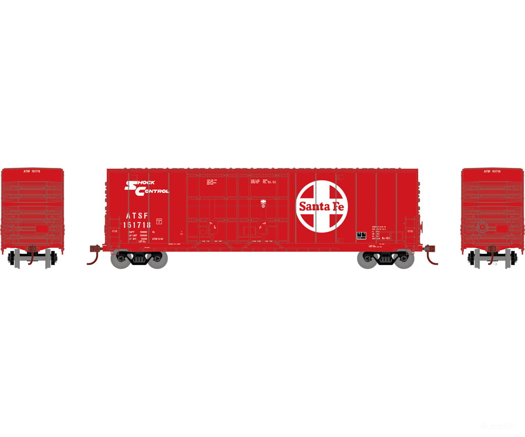 Micro Trains N 12200061 Greenville 60 Double-Door Boxcar W/41 3 Wheelbase - Ready To Run -- Santa Fe