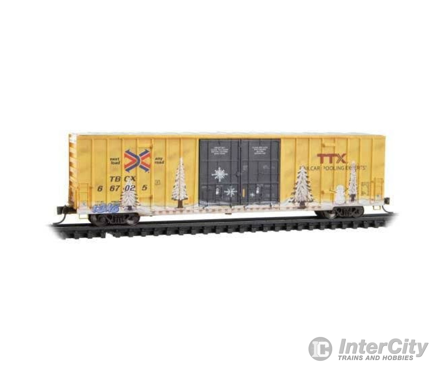 Micro Trains N 12344012 60’ Rib-Side Double-Plug-Door High-Cube Boxcar - Ready To Run Ttx Tbox