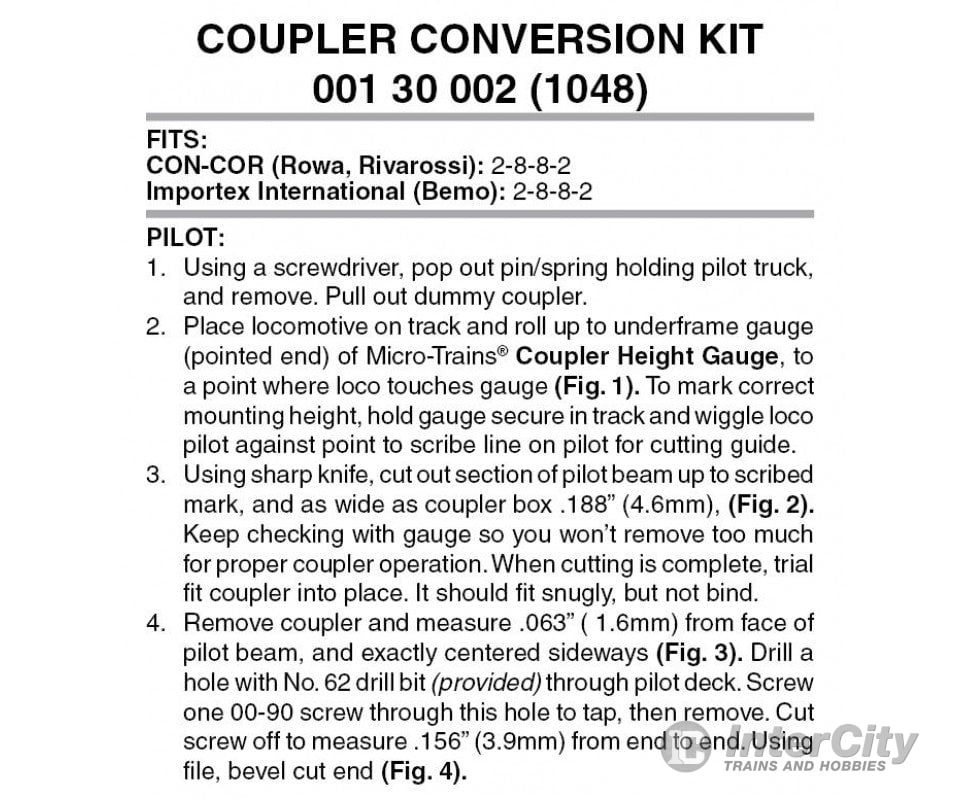 Micro Trains N 130002 Locomotive Coupler Conversion Kits -- Mrc 2-8-8-2S Couplers & Trucks