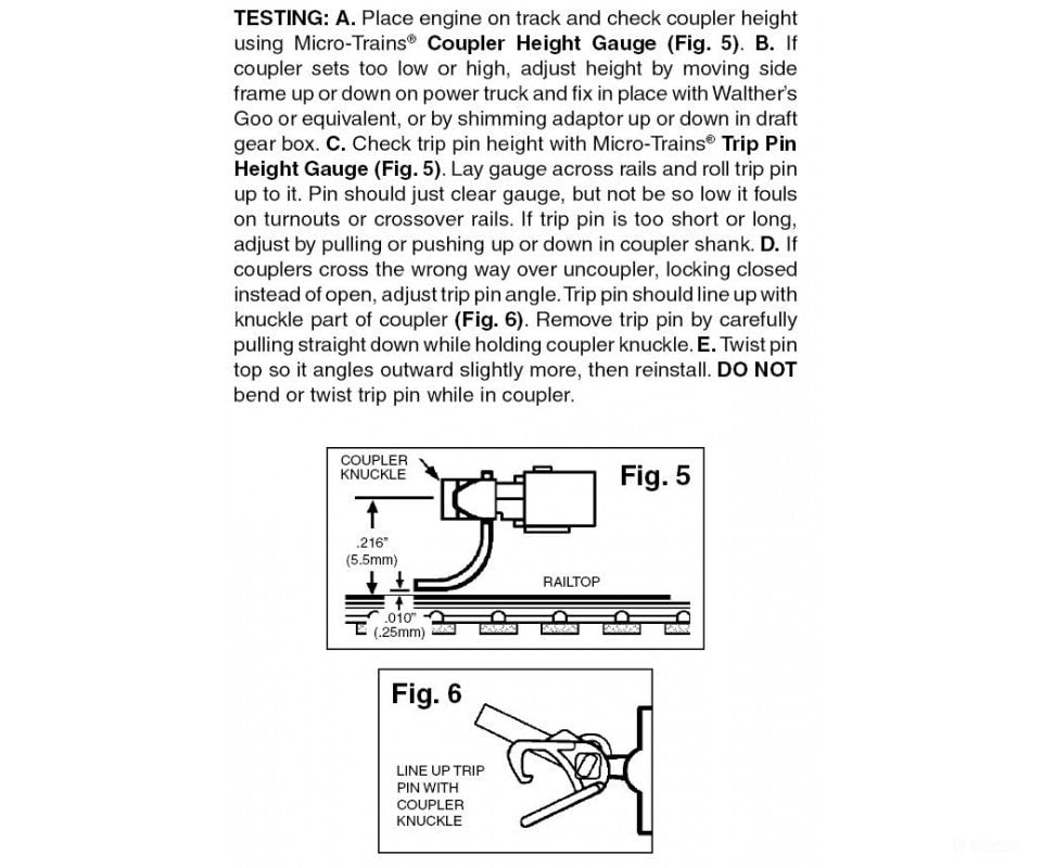 Micro Trains N 130004 Locomotive Coupler Conversion Kits -- Ahm/Con-Cor/Model Power Fa-1 Con-Cor