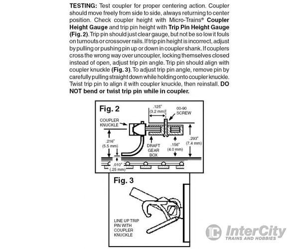 Micro Trains N 132020 Locomotive Coupler Conversion Kits -- Atlas Plymouth Wtd Switcher Couplers &
