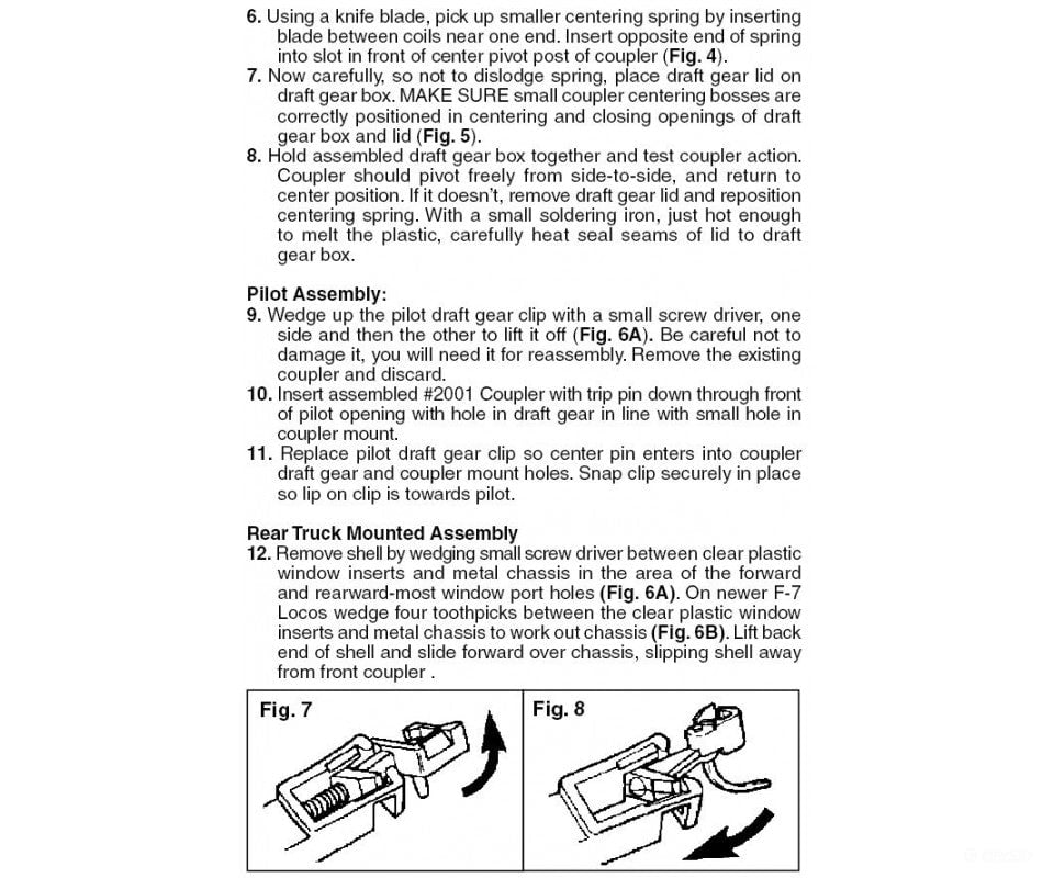 Micro Trains N 141040 Locomotive Coupler Conversion Kits -- Kato E8A & E9A Couplers Trucks