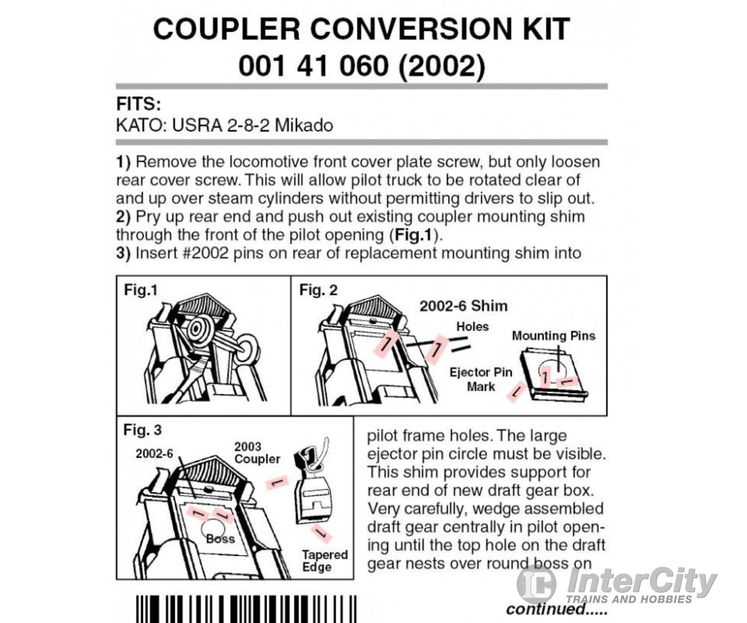 Micro Trains N 141060 Locomotive Coupler Conversion Kits -- Kato Usra 2-8-2 Mikado & Tender Couplers