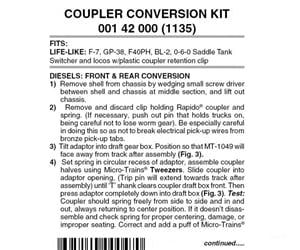 Micro Trains 142000 Truck Mount Couplers - Life Like F-Units & Gps 2 Pairs Trucks