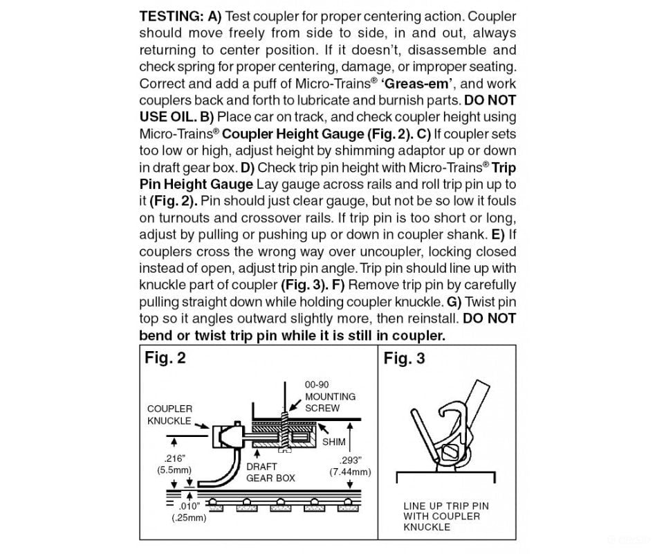Micro Trains N 142010 Locomotive Coupler Conversion Kits W/Pilot Face -- Life-Like Bl-2 (Black