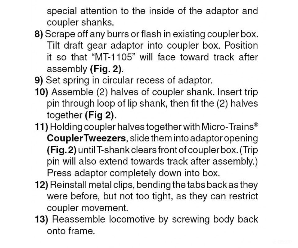 Micro Trains 144010 Locomotive Coupler Conversion Kits - Minitrix 0-6-0T Donkey Couplers & Trucks