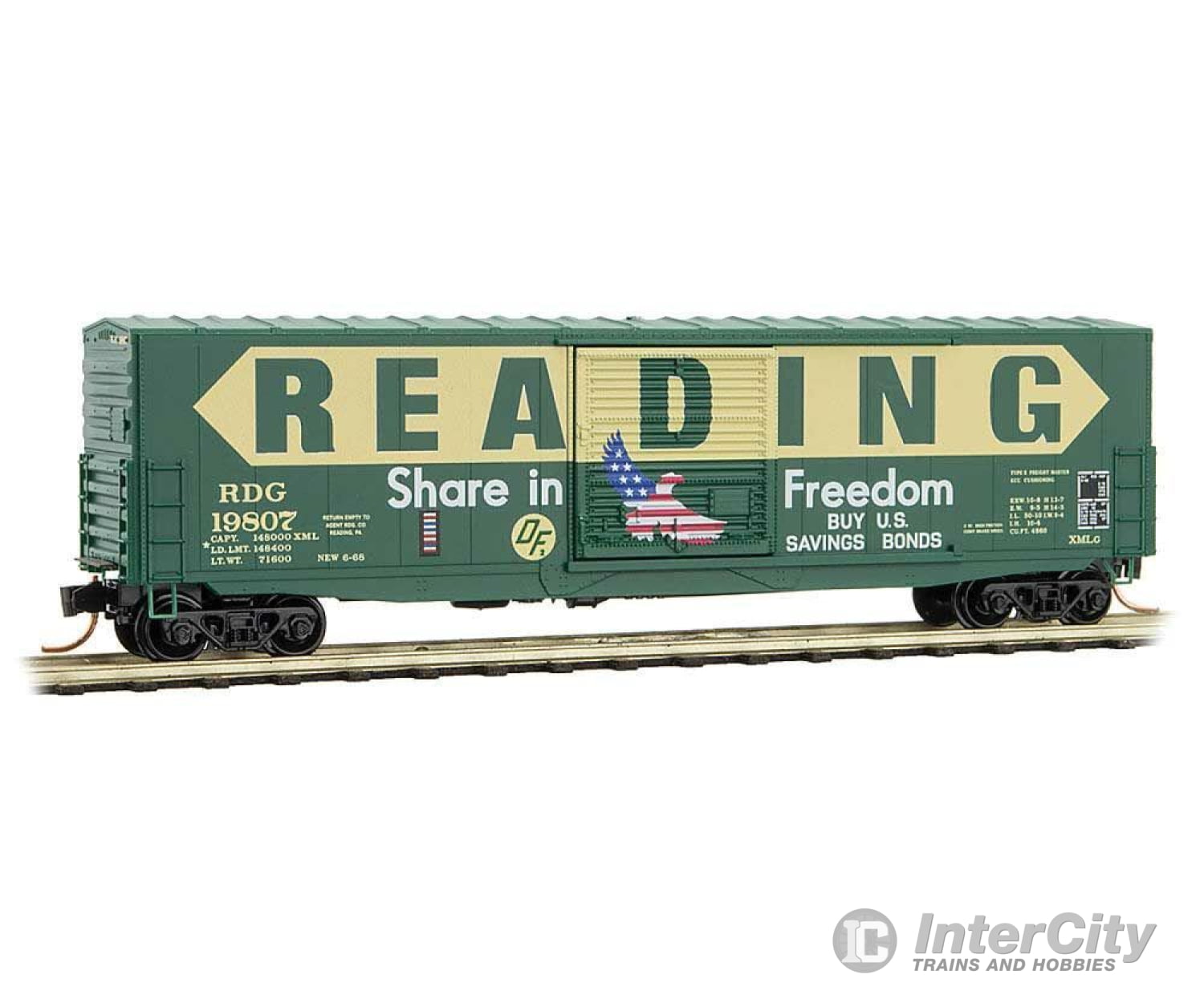 Micro Trains N 18000060 50 Boxcar W/10 Door No Roofwalk Short Ladders - Ready To Run -- Reading