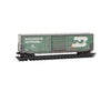 Micro Trains N 180144480 50’ Boxcar with 10’ Door No Roofwalk Short Ladders - Burlington Northern #246038 (Weathered