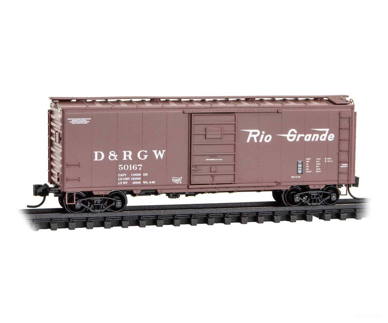 Micro Trains N 2000538 40’ Single-Door Boxcar - Denver & Rio Grande Western #50167 (Boxcar Red Flying Grande) - Freight