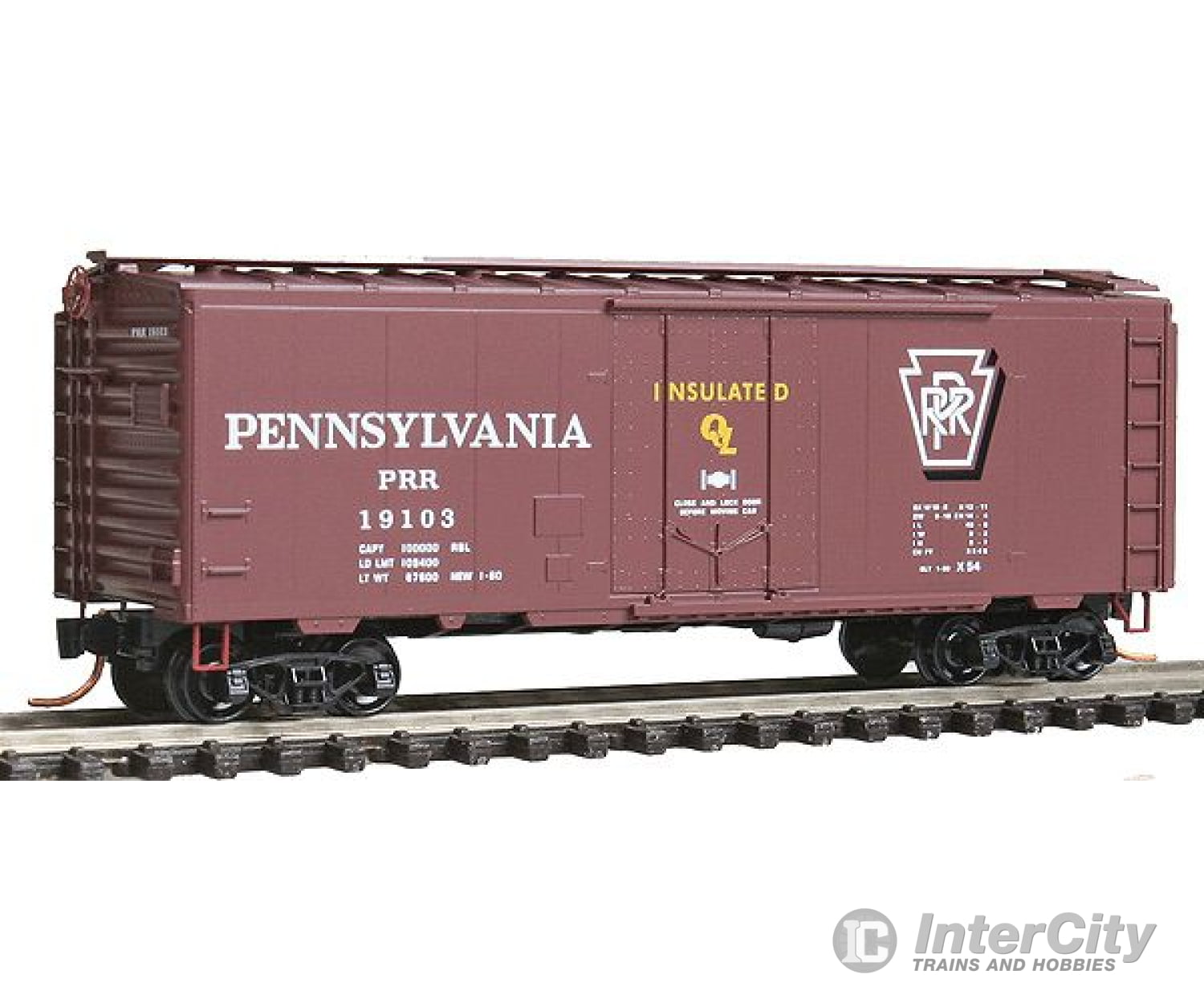 Micro Trains N 2100886 40 Plug-Door Boxcar - Ready To Run -- Pennsylvania Railroad #19103 (Boxcar