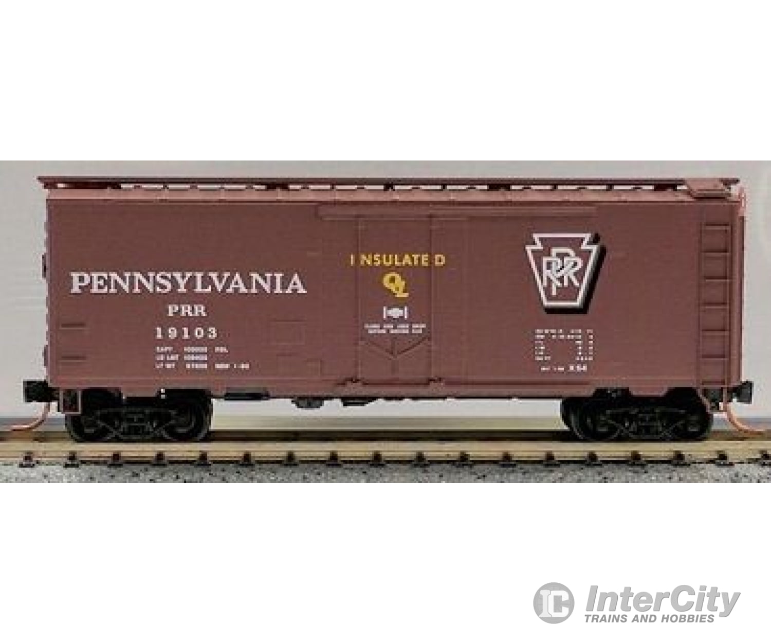 Micro Trains N 2100886 40 Plug-Door Boxcar - Ready To Run -- Pennsylvania Railroad #19103 (Boxcar