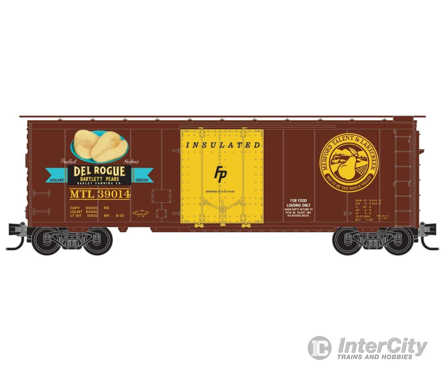 Micro Trains N 2150621 40 Plug-Door Boxcar - Ready To Run -- Medford Talent & Lakecreek #39014