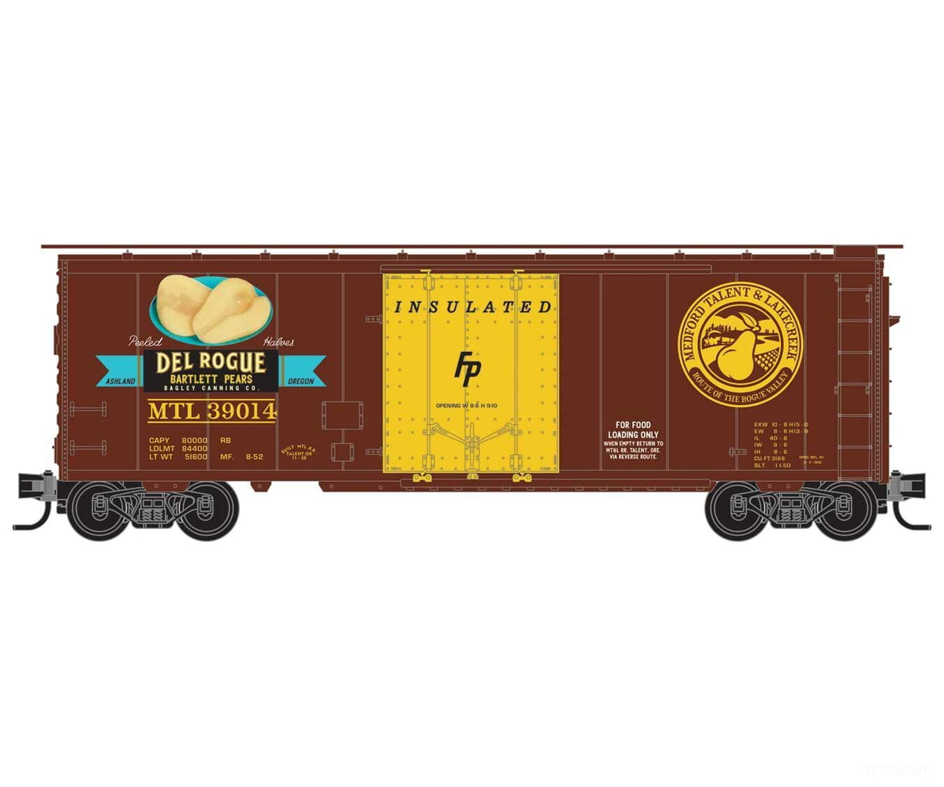 Micro Trains N 2150621 40 Plug-Door Boxcar - Ready To Run -- Medford Talent & Lakecreek #39014