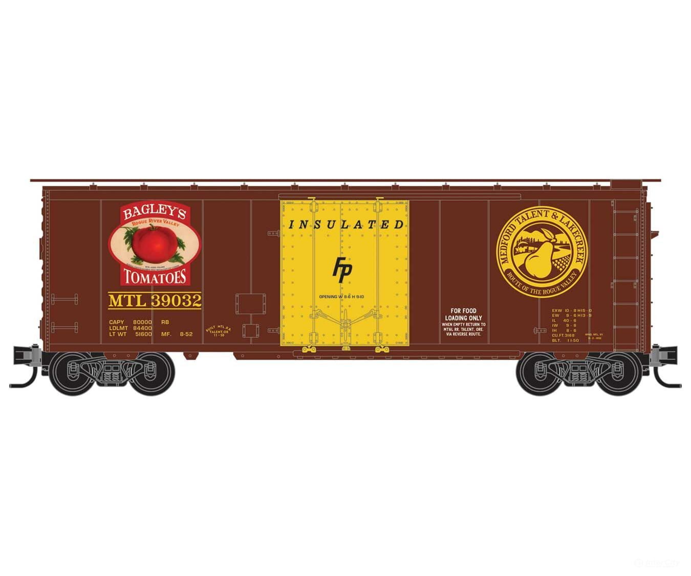 Micro Trains N 2150622 40 Plug-Door Boxcar - Ready To Run -- Medford Talent & Lakecreek #39032