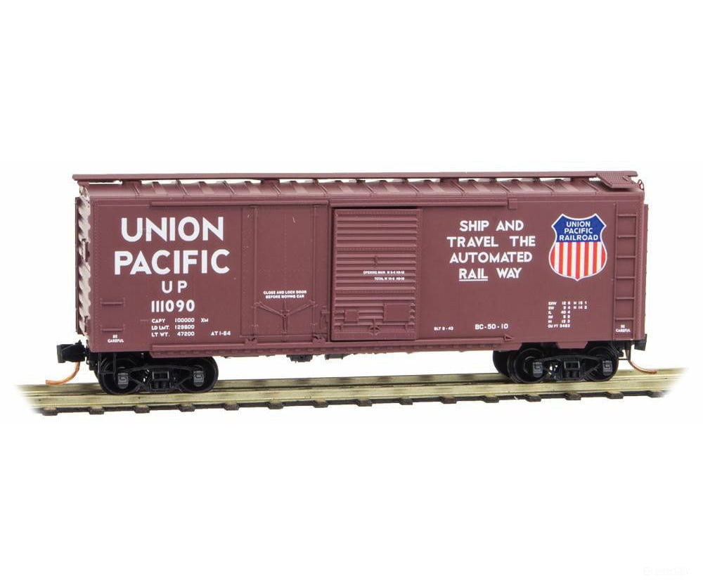 Micro Trains N 2200191 40 Plug & Sliding Door Boxcar - Ready To Run -- Union Pacific #111090 (Boxcar