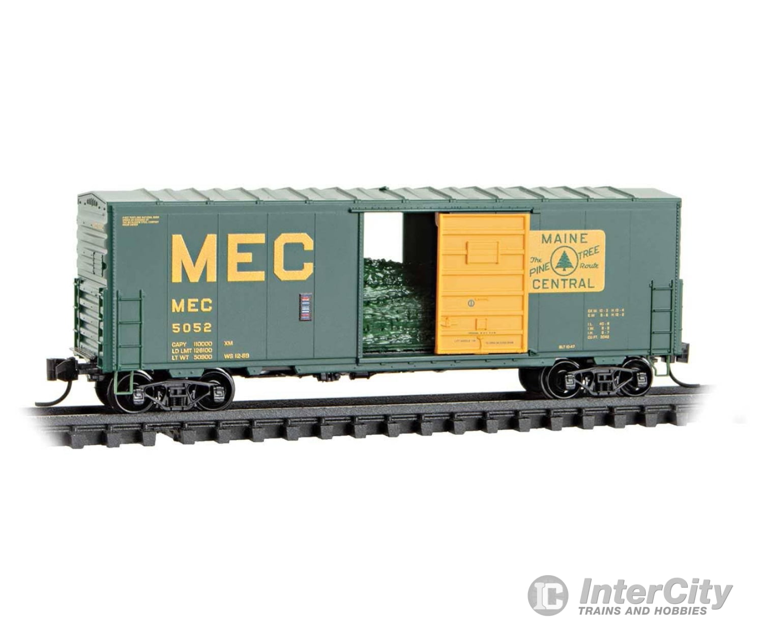 Micro Trains N 2400580 40’ Single-Door Boxcar No Roofwalk - Maine Central #5052 (Green Harvest