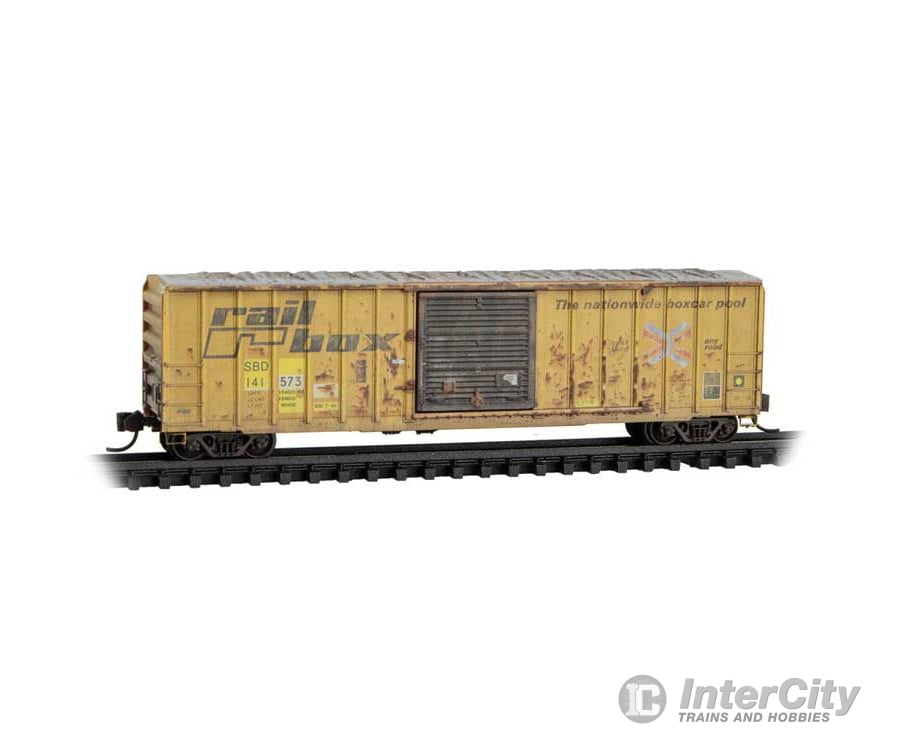 Micro Trains N 2544445 50’ Rib-Side Single-Door Boxcar No Roofwalk - Seaboard System SBD #141573 (Weathered Ex-RBOX