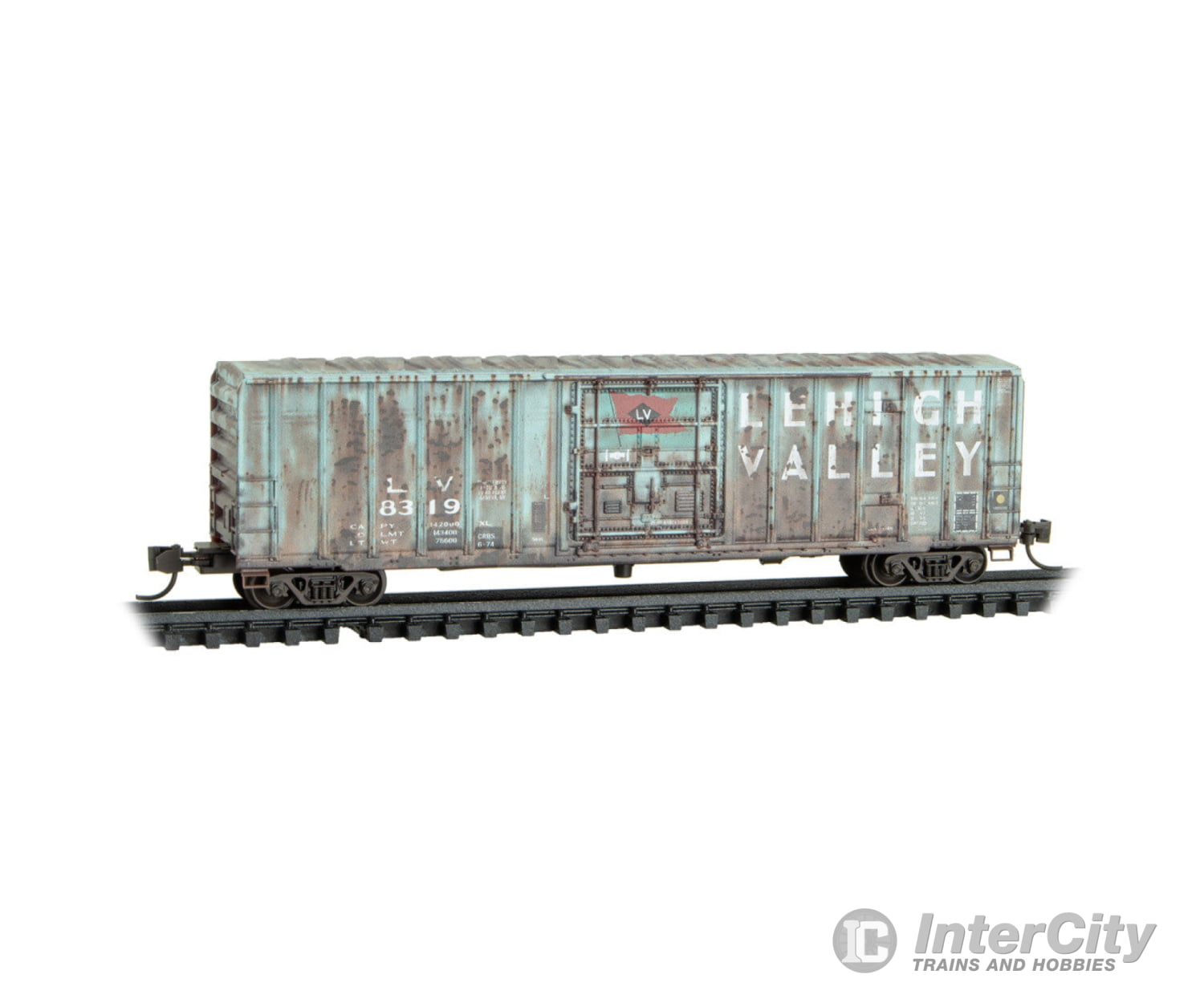 Micro Trains N 2744520 50’ Rib-Side Plug-Door Boxcar No Roofwalk - Ready To Run Lehigh Valley