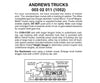 Micro Trains N 302011 Andrews Trucks -- With Short Couplers 1 Pair &