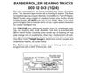 Micro Trains N 302043 Barber Roller-Bearing Trucks -- With Medium+ Extended Couplers 1 Pair &