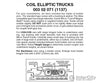 Micro Trains N 302071 Coil-Elliptic Trucks -- With Short Extension Couplers 1 Pair &