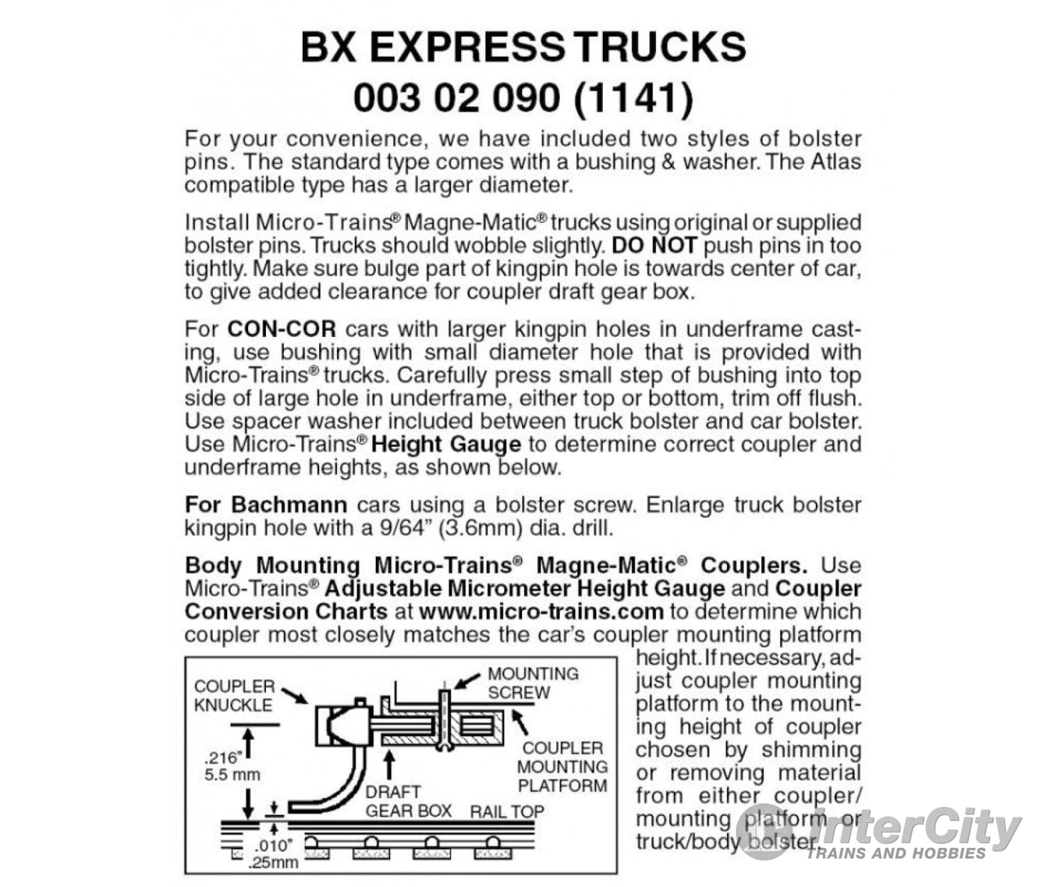 Micro Trains N 302090 Rea Express Reefer Style Trucks -- Less Couplers 1 Pair &