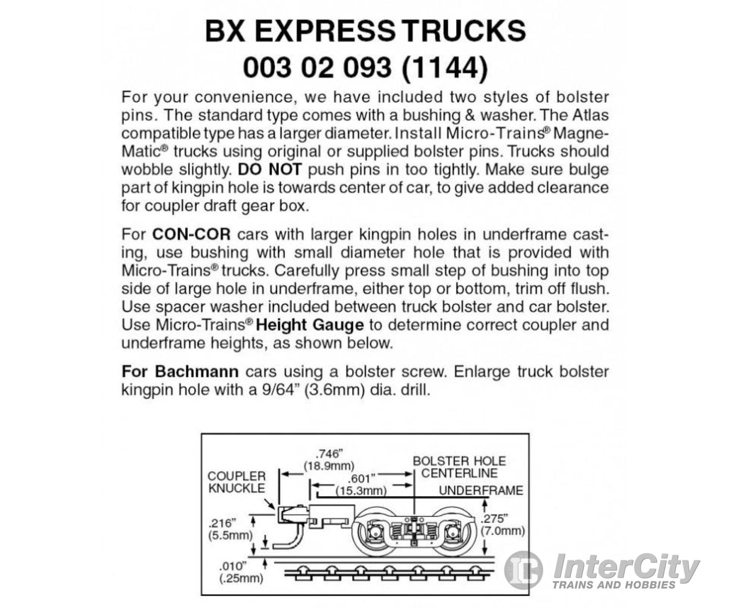 Micro Trains N 302093 Rea Express Reefer Style Trucks -- With Medium Extension Couplers 1 Pair &