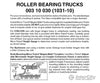Micro Trains N 310030 Roller-Bearing Trucks -- Less Couplers (Black) 10 Pairs &