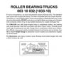 Micro Trains N 310032 Roller-Bearing Trucks -- With Medium Extended Couplers (Black) 10 Pairs &