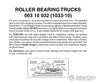 Micro Trains N 310032 Roller-Bearing Trucks -- With Medium Extended Couplers (Black) 10 Pairs &